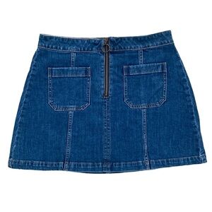 Madewell Zip Front Jean Mini Skirt